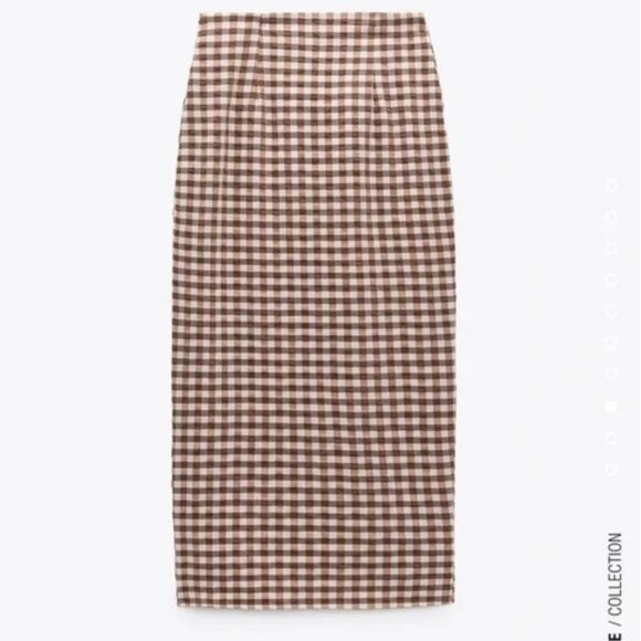 NWT Zara Gingham wrap skirt - Picture 3 of 4